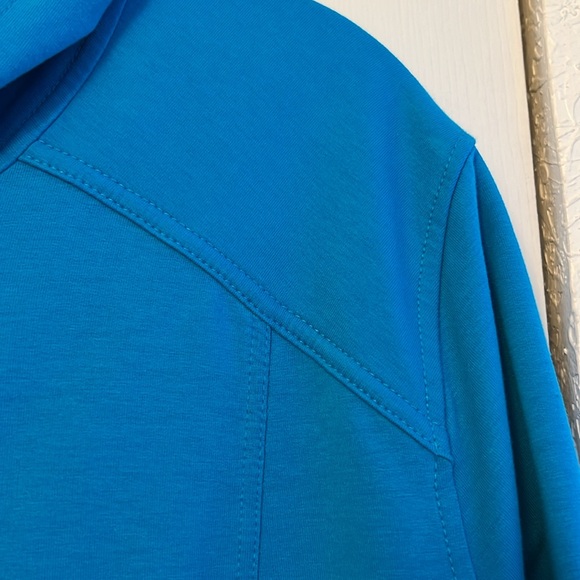 SUSAN GRAVER 2X TURQUOISE HOODED BUTTON DOWN SWEATSHIRT JACKET - Picture 9 of 13
